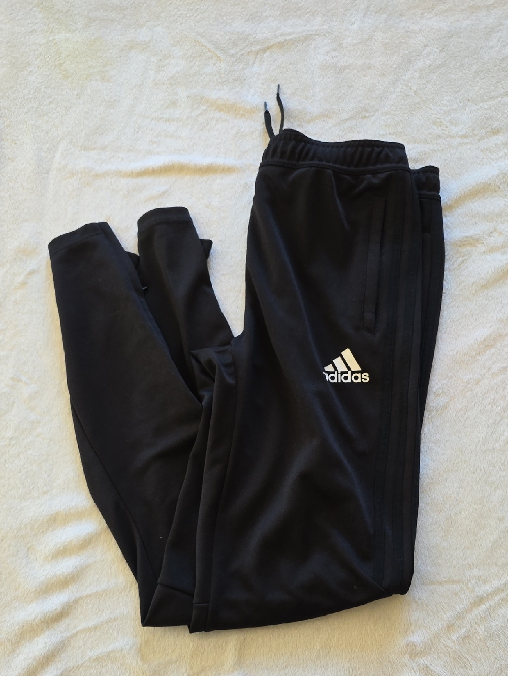 adidas Black Kids Joggers with White Logo